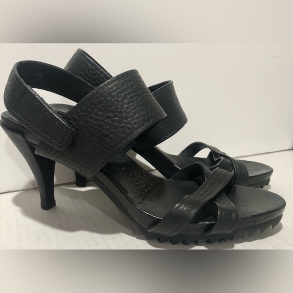 Pedro Garcia Black Leather Strappy Heels